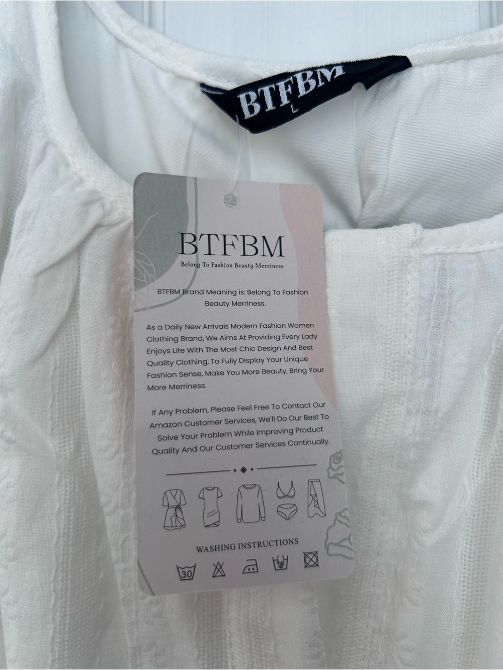 Smocked-Waist White Maxi Dress with Short Sleeves, pockets - Picture 7 of 9